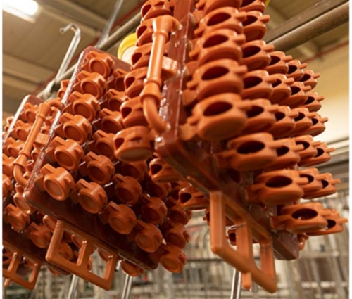Investment casting (lost wax) process with wax pattern coated in ceramic mold